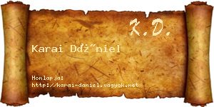 Karai Dániel névjegykártya